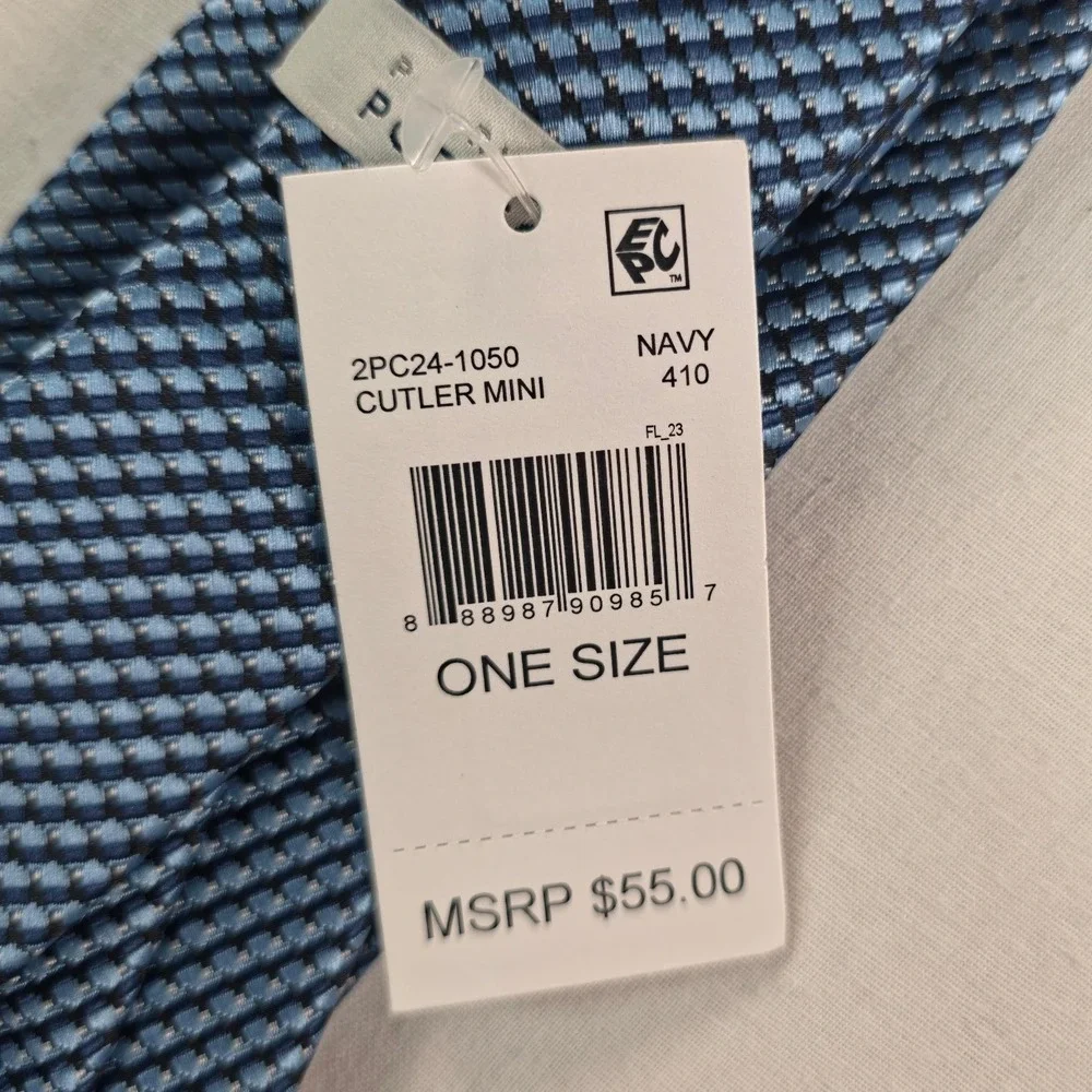 Perry Ellis Mens Portfolio Tie One Size Navy Cutler Mini Dot Pattern Necktie NWT